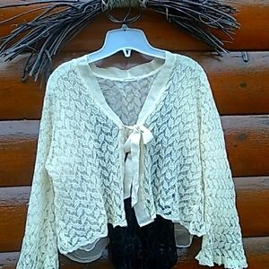 ⚜️ Vintage Sheer CROPPED CARDIGAN ENGLAND Beautiful